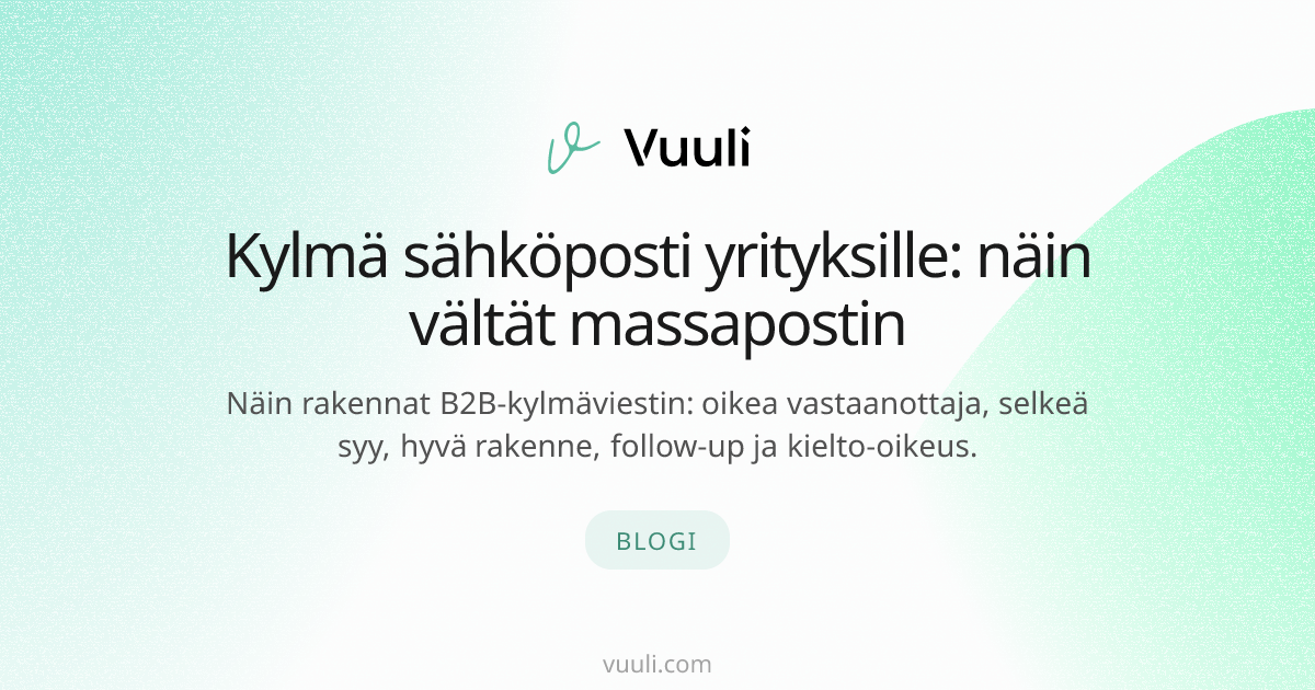 Kylmä sähköposti yrityksille: näin vältät massapostin